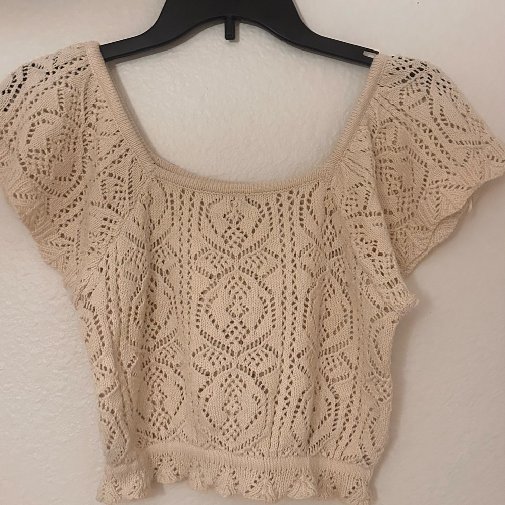 Elegant Cream Knit Top and Midi Skirt